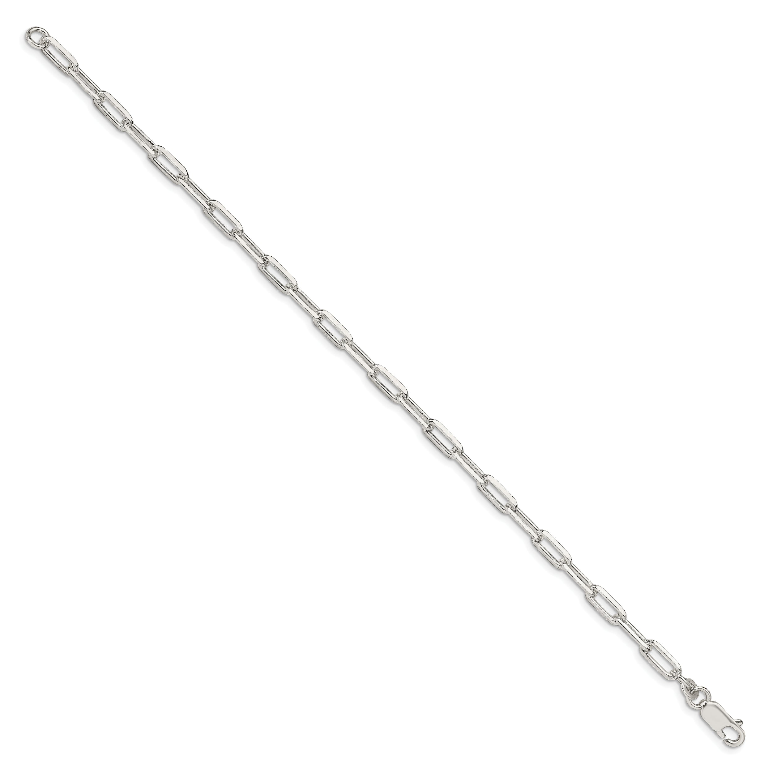 7 Inch Sterling Silver 4.25mm Elongated Open Link Chain