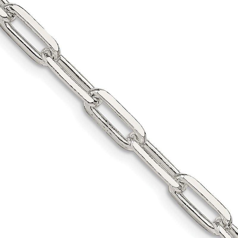 36 Inch Sterling Silver 4.25mm Elongated Open Link Chain Necklace