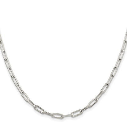 Sterling Silver Rhodium-Plated 4.25mm Elongated Open Link Chain