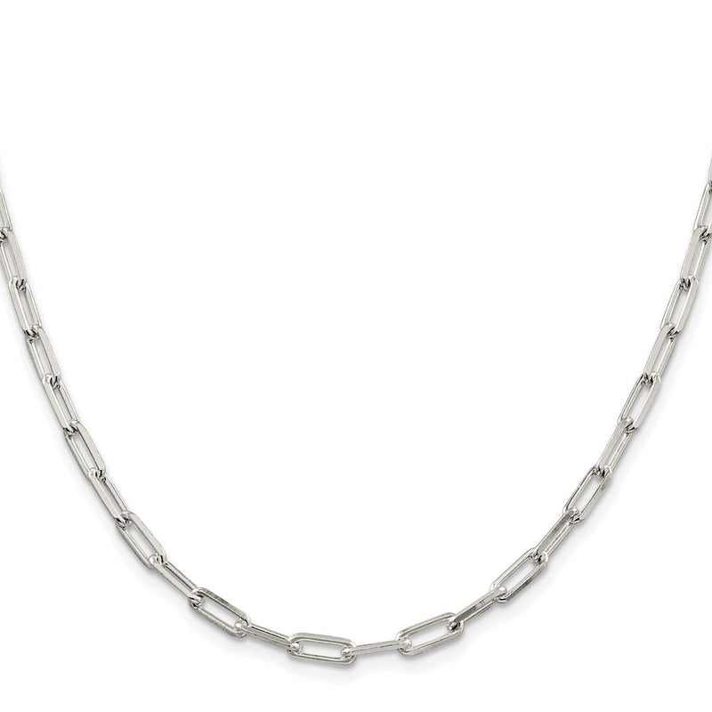 Sterling Silver Rhodium-Plated 4.25mm Elongated Open Link Chain