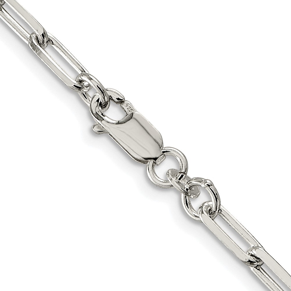Sterling Silver Rhodium-Plated 4.25mm Elongated Open Link Chain