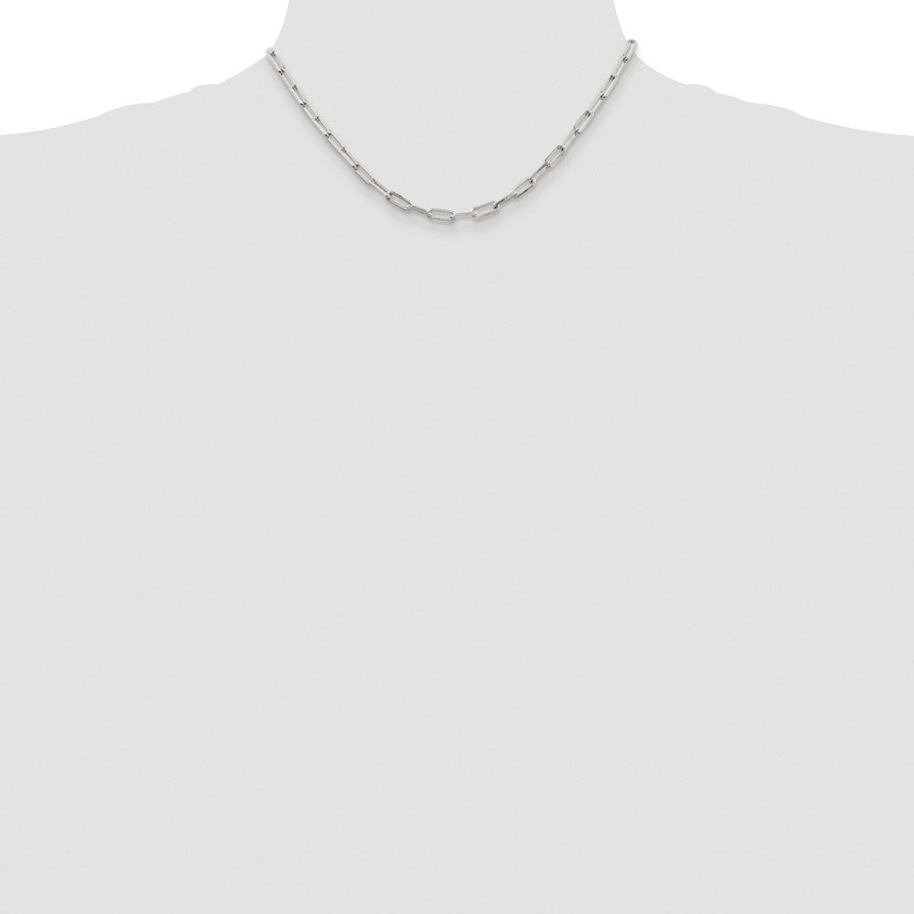 Sterling Silver Rhodium-Plated 4.25mm Elongated Open Link Chain