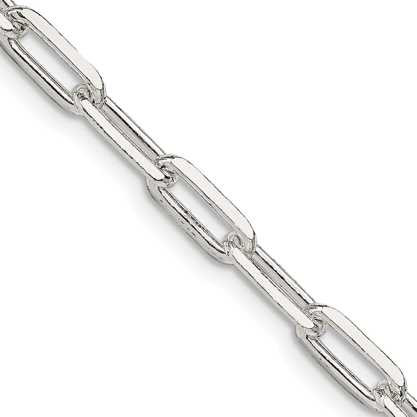 22 Inch Sterling Silver 4.25mm Elongated Open Link Chain