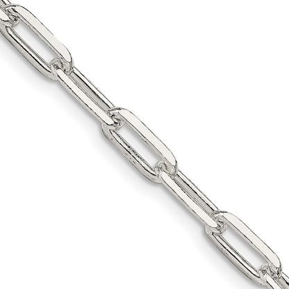 20 Inch Sterling Silver 4.25mm Elongated Open Link Chain Necklace