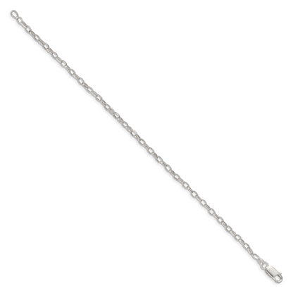 7 Inch Sterling Silver 3mm Fancy Patterned Rolo Chain