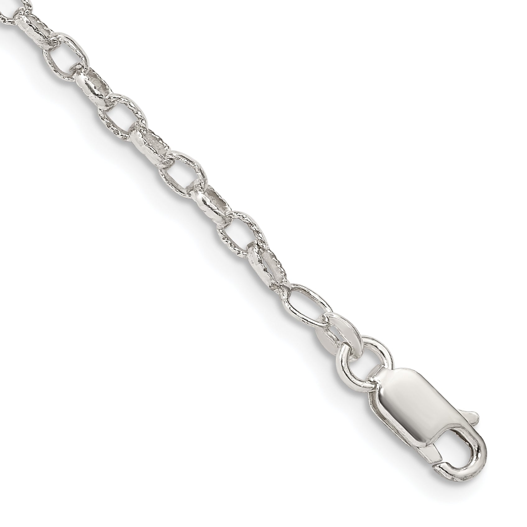 7 Inch Sterling Silver 3mm Fancy Patterned Rolo Chain