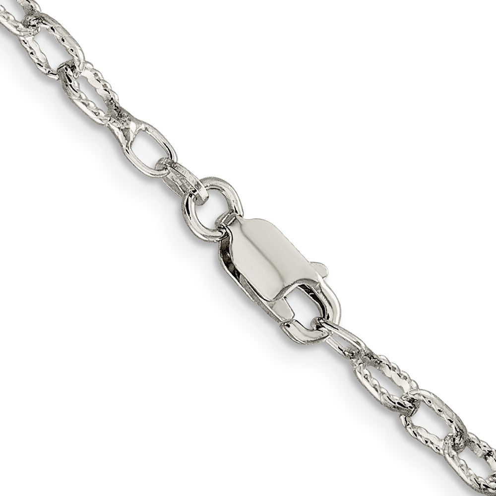 30 Inch Sterling Silver 3.75mm Fancy Patterned Rolo Chain Necklace