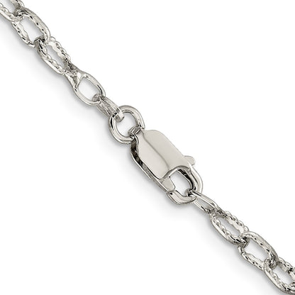 30 Inch Sterling Silver 3.75mm Fancy Patterned Rolo Chain Necklace