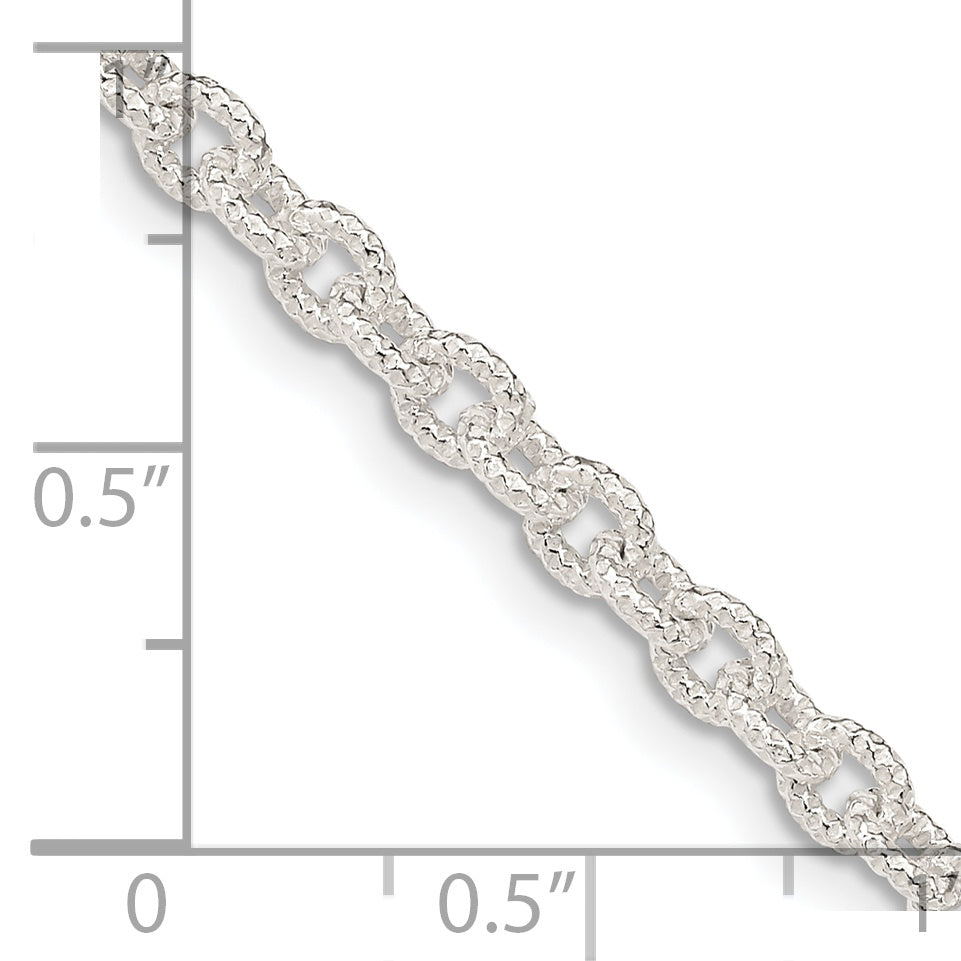 7 Inch Sterling Silver 3.75mm Fancy Rolo Chain