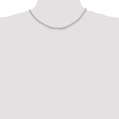 Sterling Silver 3.75mm Fancy Patterned Rolo Chain Necklace