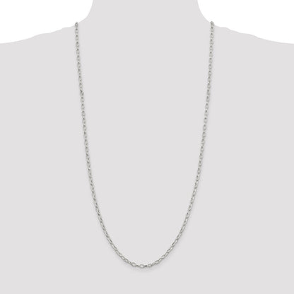 30 Inch Sterling Silver 3.75mm Fancy Patterned Rolo Chain Necklace