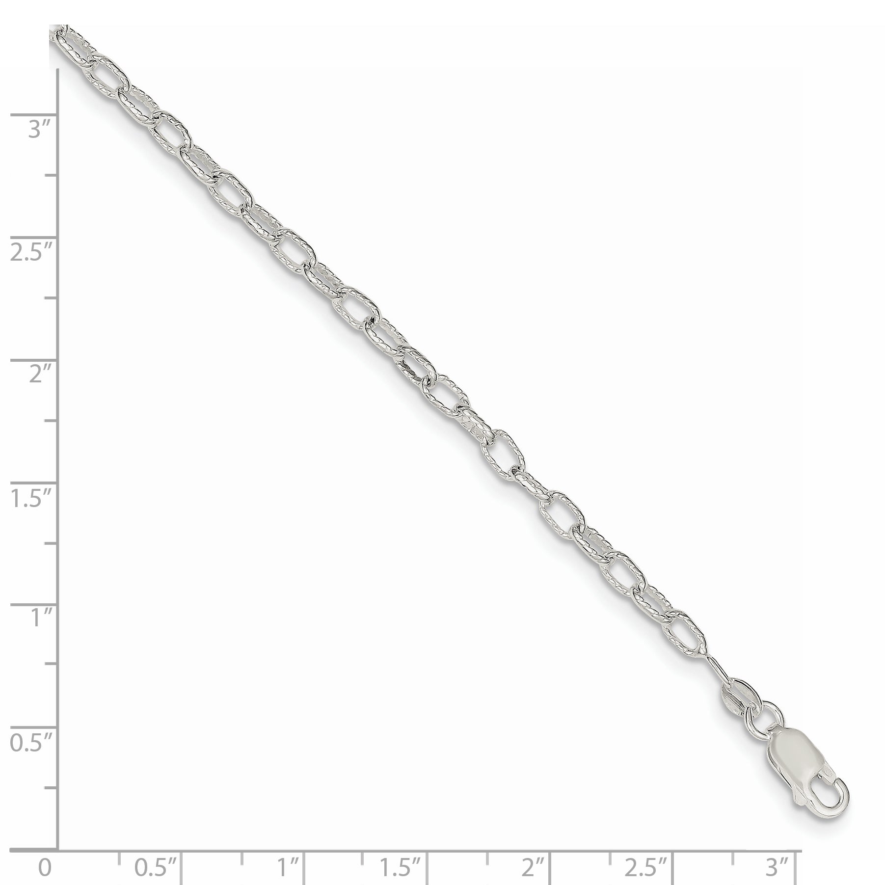 7 Inch Sterling Silver 3.75mm Fancy Rolo Chain