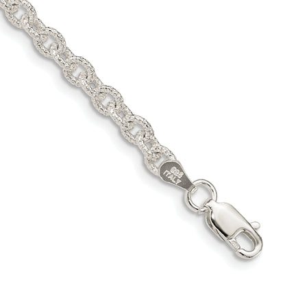 7 Inch Sterling Silver 3.75mm Fancy Rolo Chain
