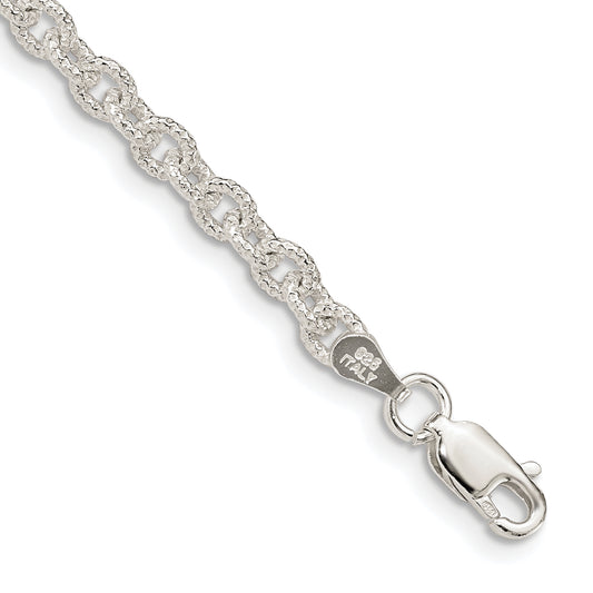 7 Inch Sterling Silver 3.75mm Fancy Rolo Chain
