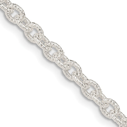 30 Inch Sterling Silver 3.75mm Fancy Patterned Rolo Chain Necklace