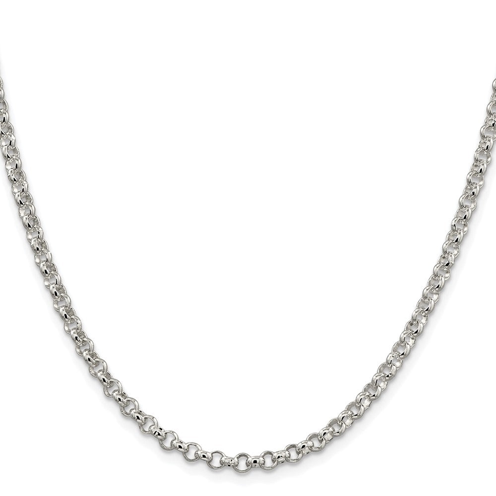 Sterling Silver Rhodium-Plated 4mm Rolo Chain