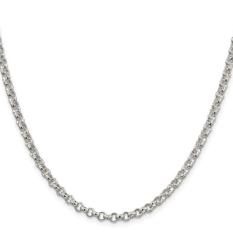 Sterling Silver Rhodium-Plated 4mm Rolo Chain