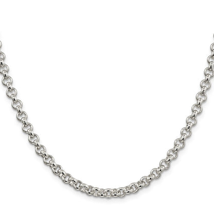 24 Inch Sterling Silver 5mm Rolo Chain Necklace