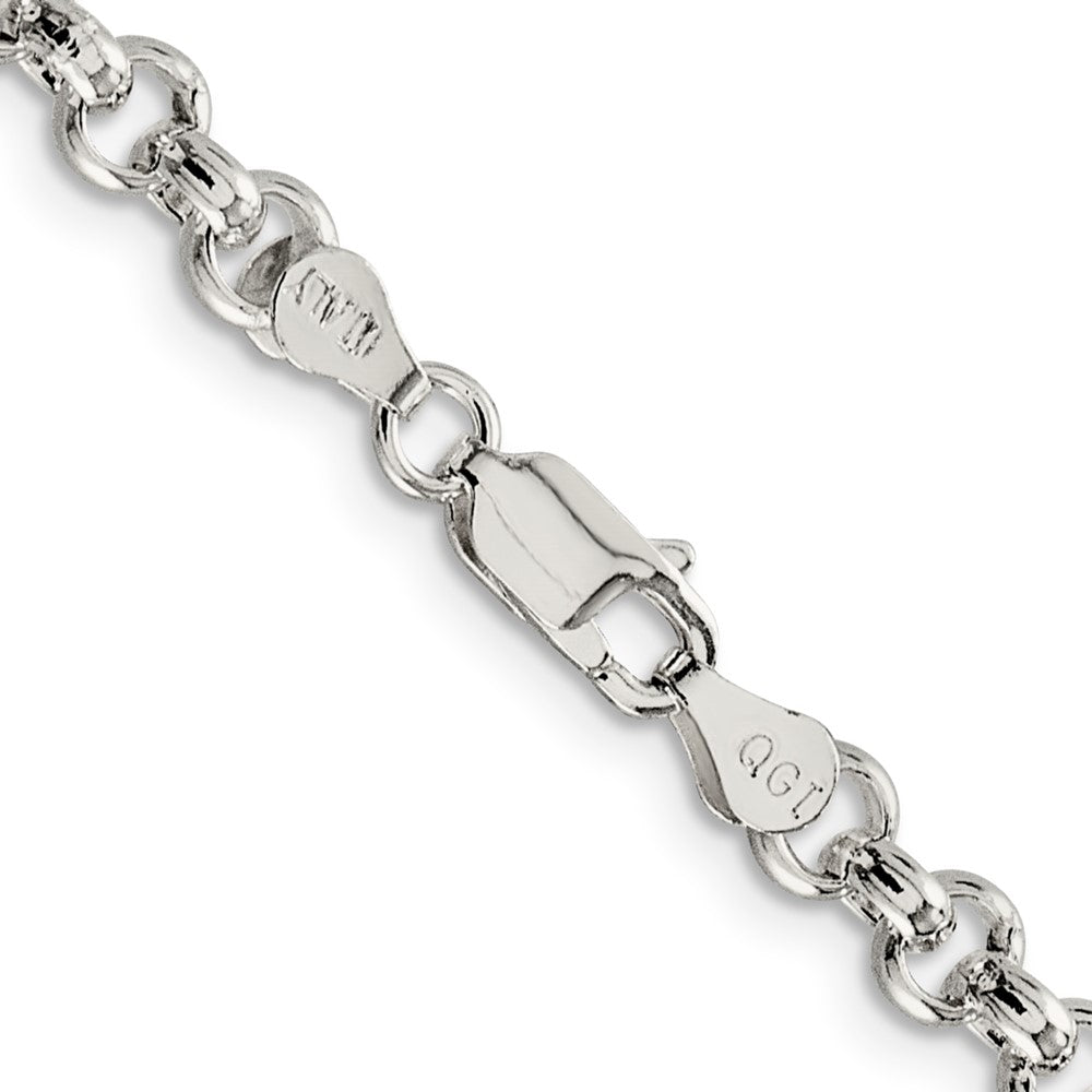 24 Inch Sterling Silver 5mm Rolo Chain Necklace