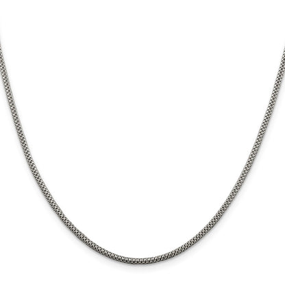 24 Inch Sterling Silver 2mm Corona Chain Necklace