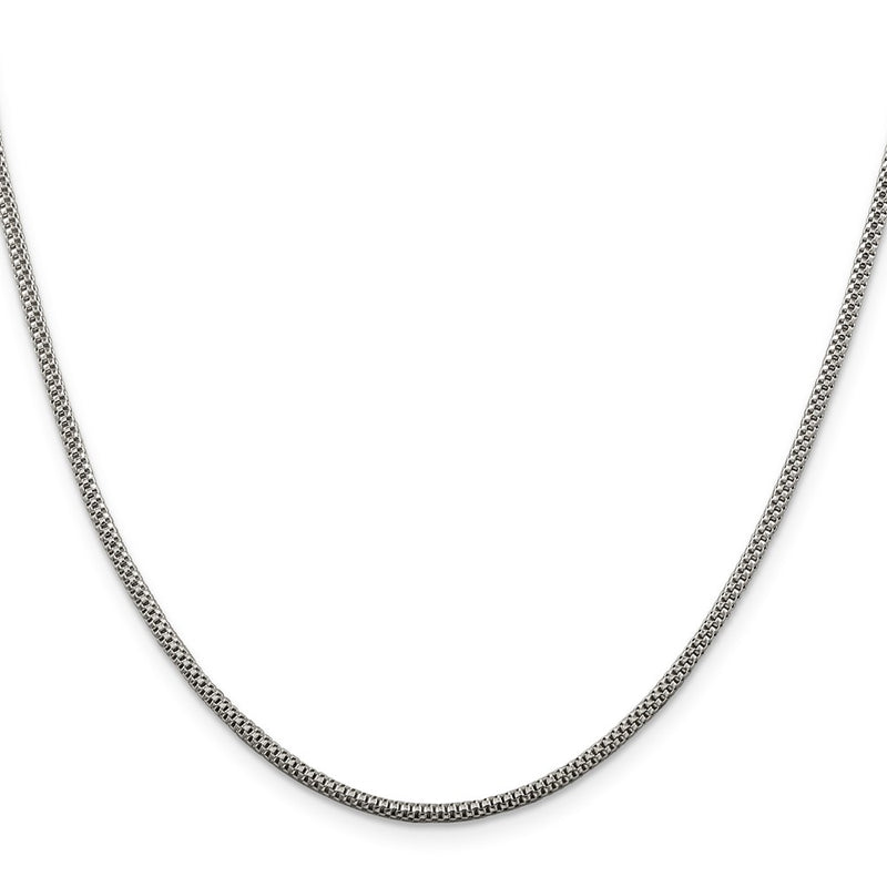 24 Inch Sterling Silver 2mm Corona Chain Necklace