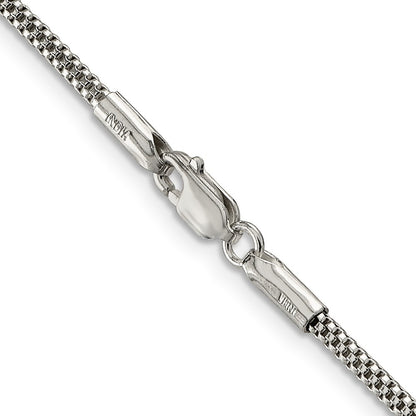 20 Inch Sterling Silver 2mm Corona Chain Necklace