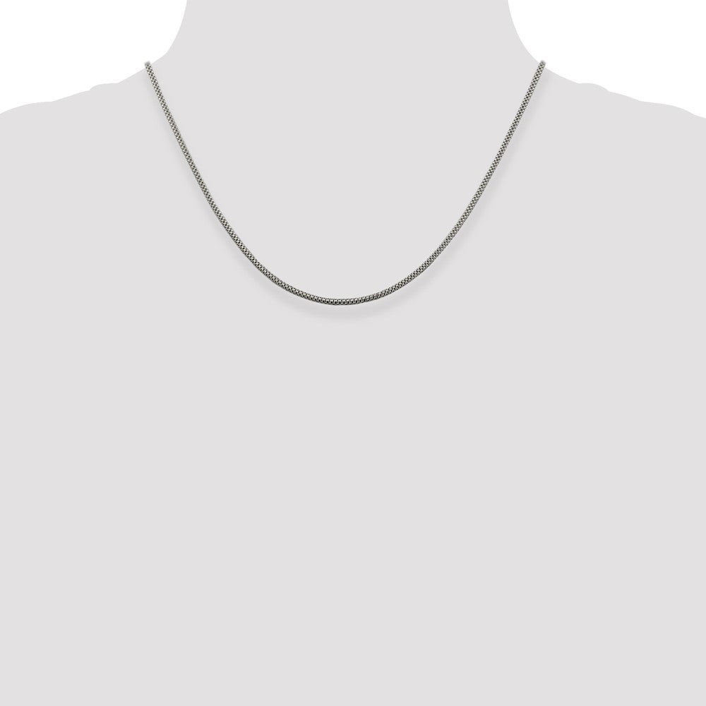 18 Inch Sterling Silver 2mm Corona Chain Necklace