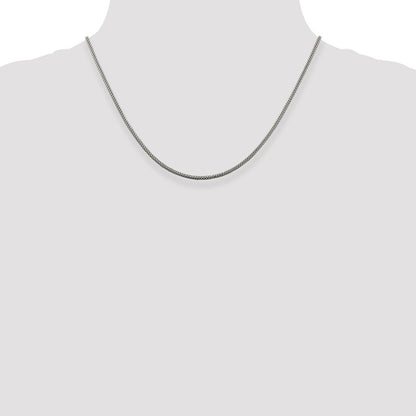 18 Inch Sterling Silver 2mm Corona Chain Necklace