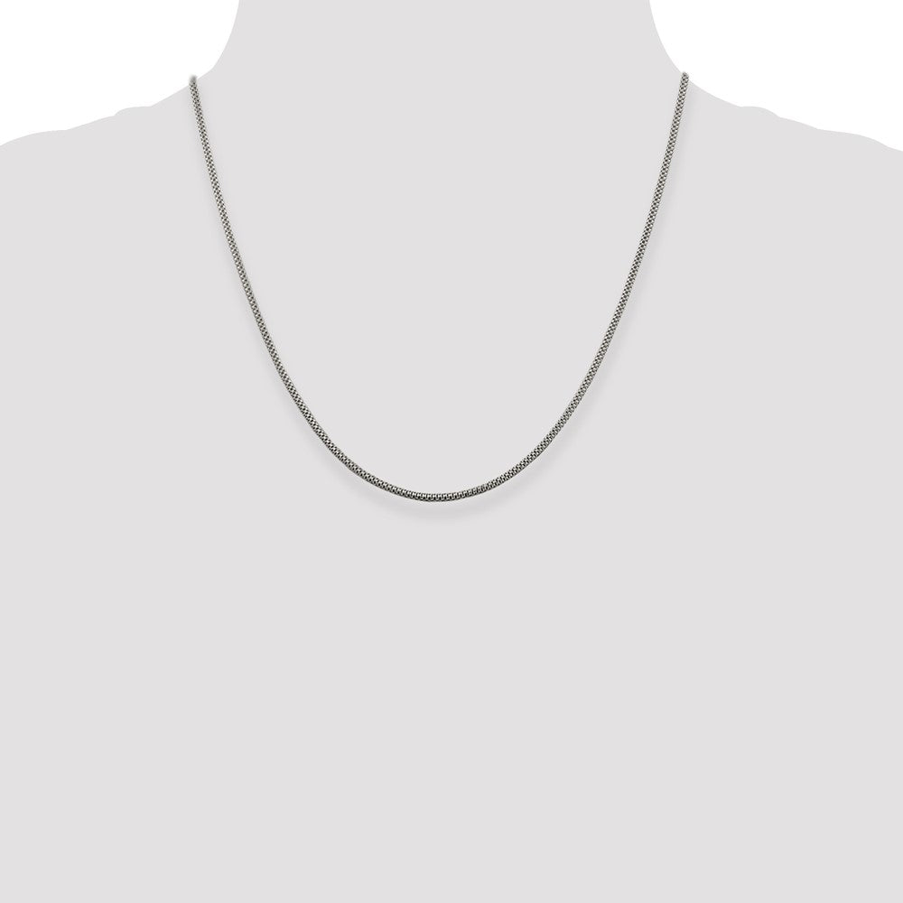 20 Inch Sterling Silver 2mm Corona Chain Necklace