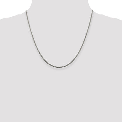 20 Inch Sterling Silver 2mm Corona Chain Necklace