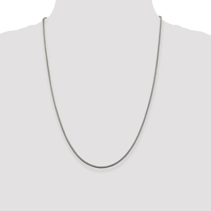 24 Inch Sterling Silver 2mm Corona Chain Necklace