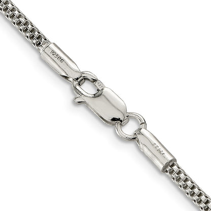 24 Inch Sterling Silver 2.4mm Corona Chain Necklace