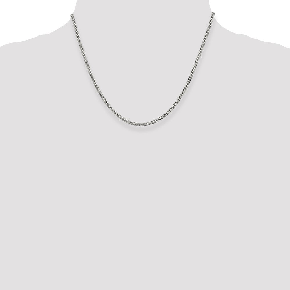 18 Inch Sterling Silver 2.4mm Corona Chain Necklace