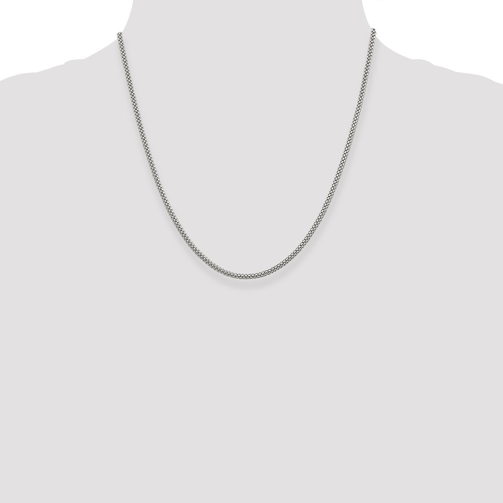 20 Inch Sterling Silver 2.4mm Corona Chain Necklace