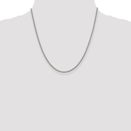 20 Inch Sterling Silver 2.4mm Corona Chain Necklace