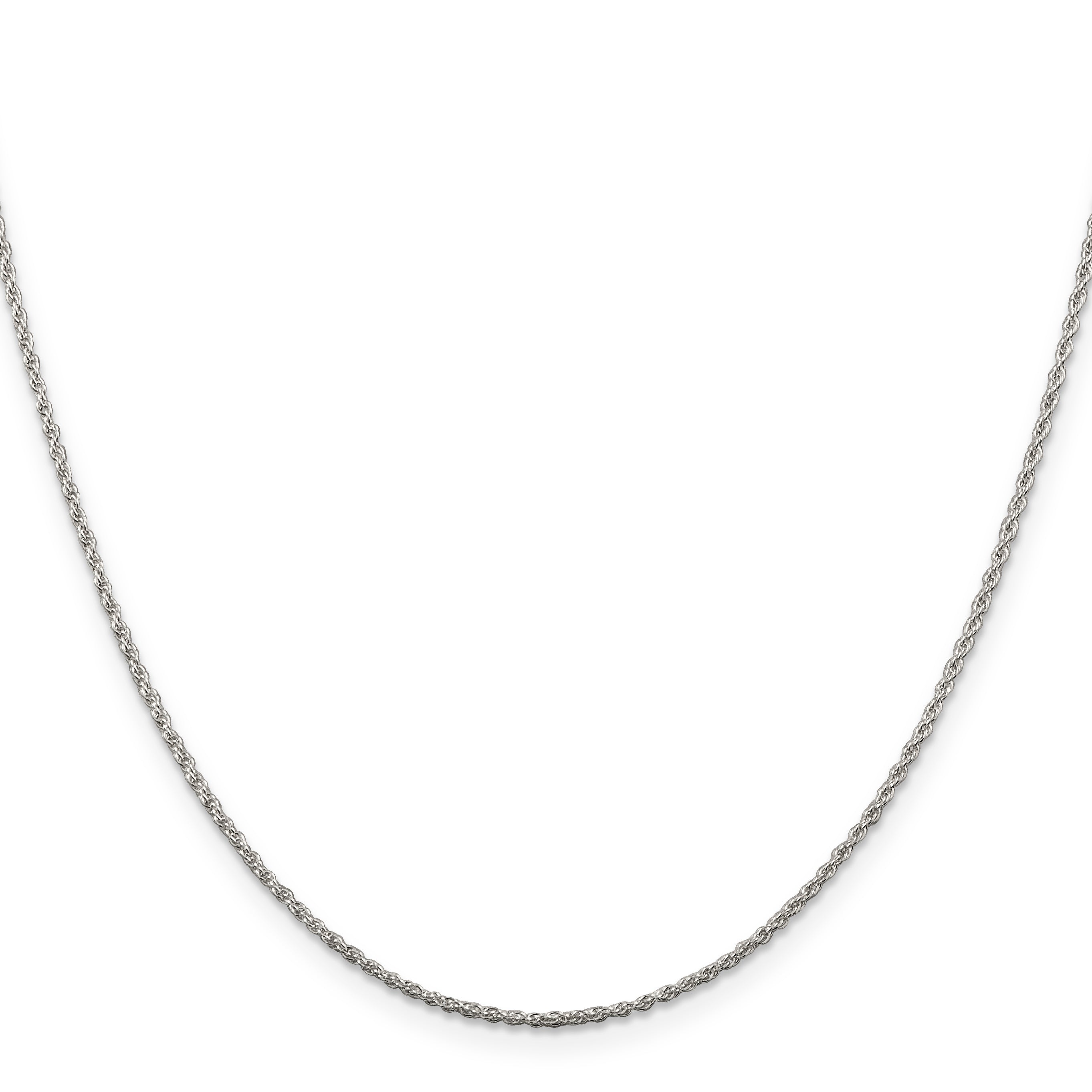 18 Inch Sterling Silver 1.3mm Loose Rope Chain W/2In Ext.