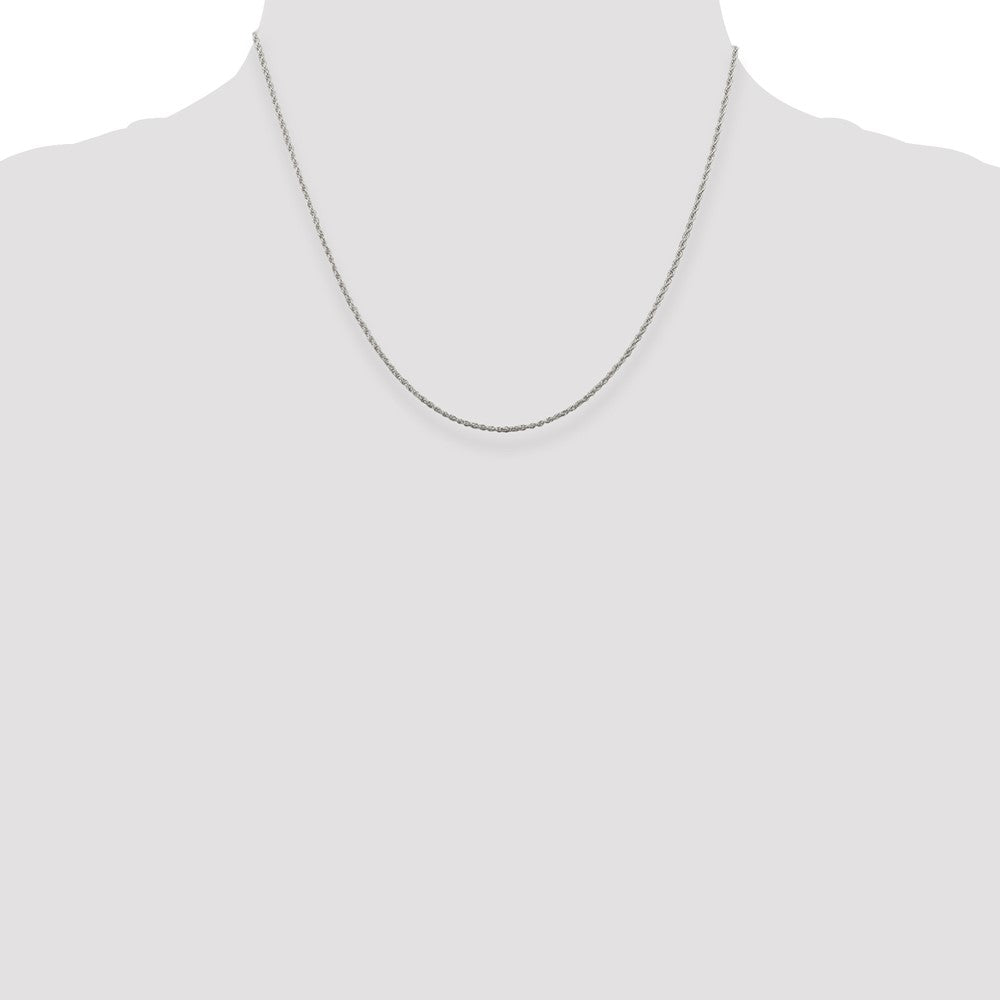 18 Inch Sterling Silver 1.3mm Loose Rope Chain W/2In Ext.