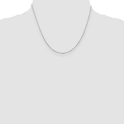 18 Inch Sterling Silver 1.3mm Loose Rope Chain W/2In Ext.