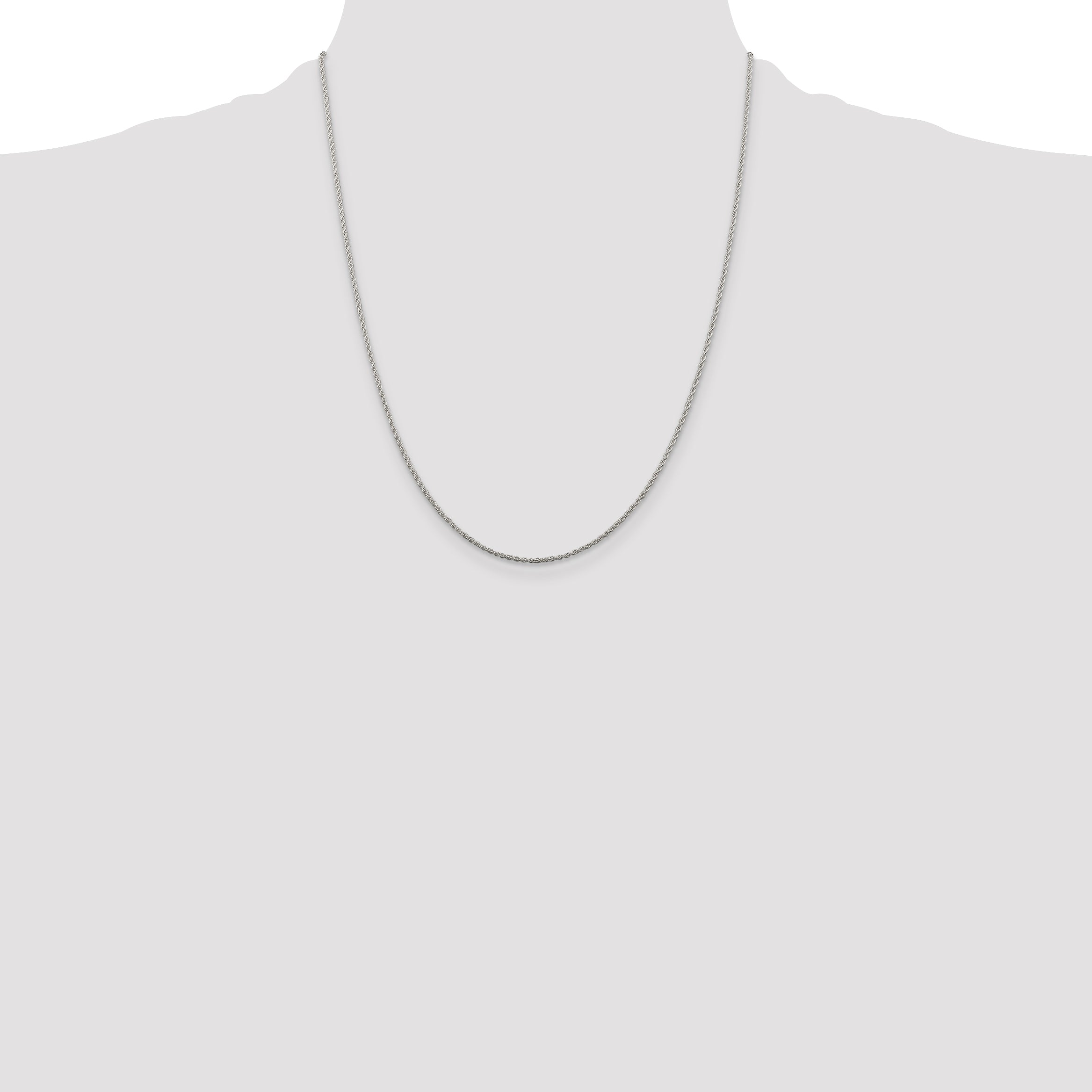 22 Inch Sterling Silver 1.3mm Loose Rope Chain W/4In Ext.
