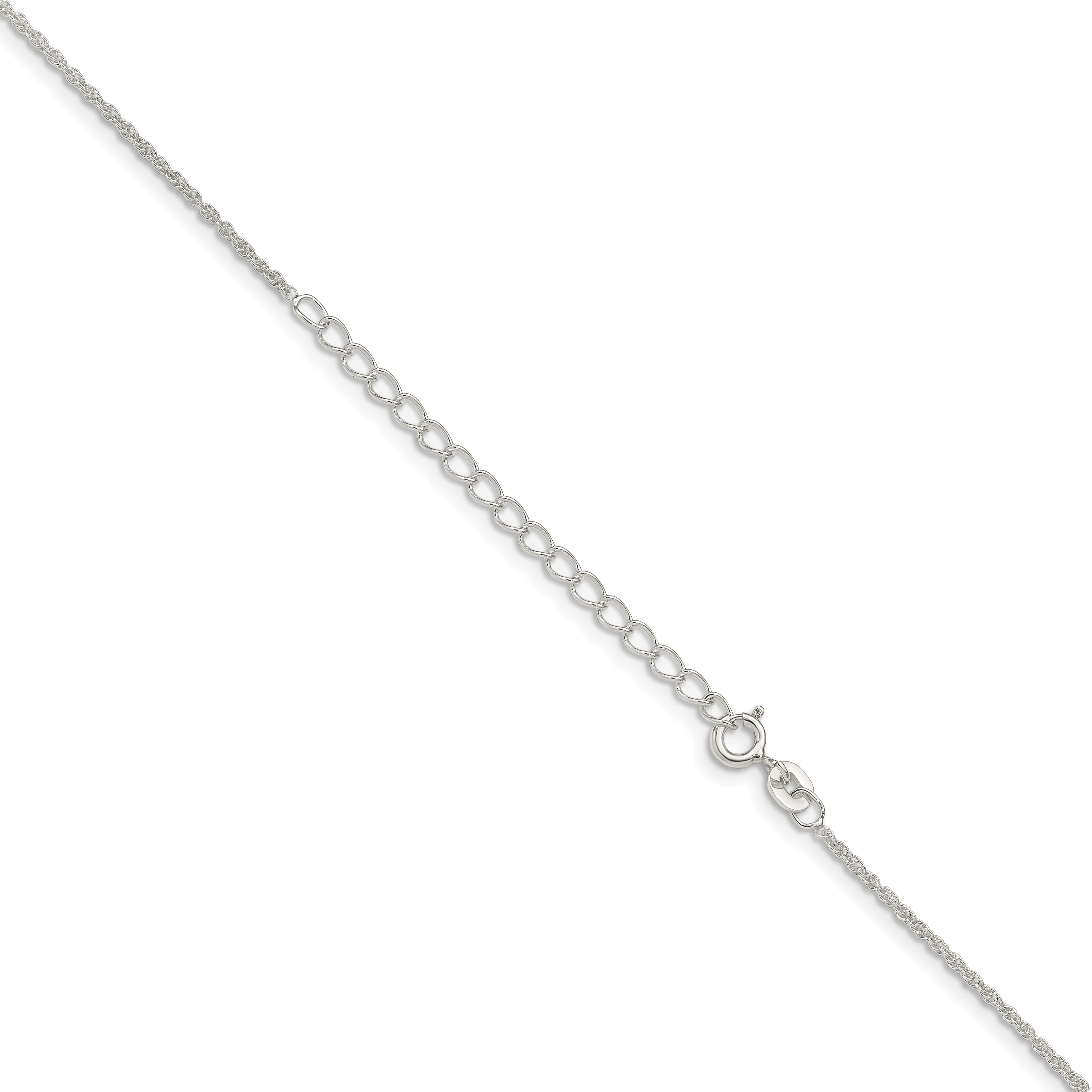 18 Inch Sterling Silver 1.3mm Loose Rope Chain W/2In Ext.