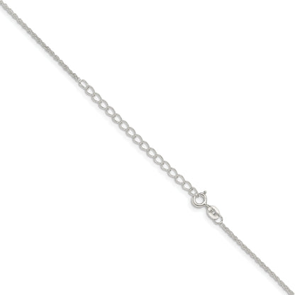 18 Inch Sterling Silver 1.3mm Loose Rope Chain W/2In Ext.