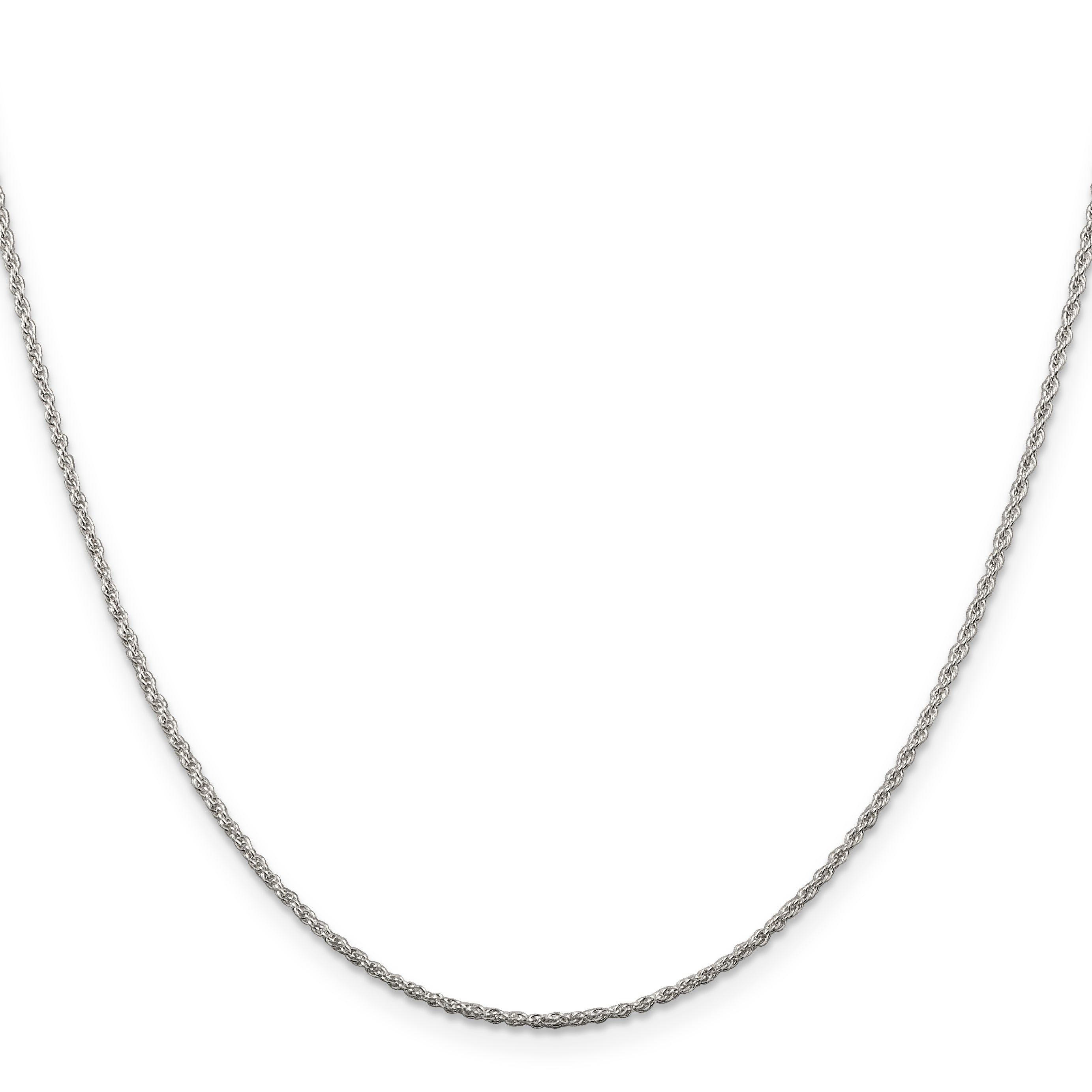 14 Inch Sterling Silver Rhodium-Plated 1.3mm Loose Rope Chain