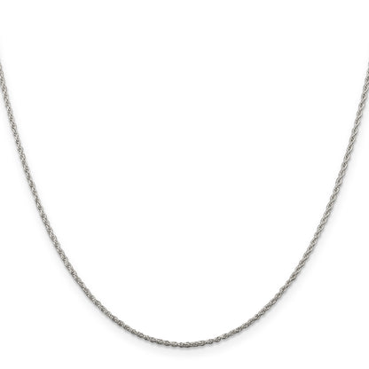 14 Inch Sterling Silver Rhodium-Plated 1.3mm Loose Rope Chain