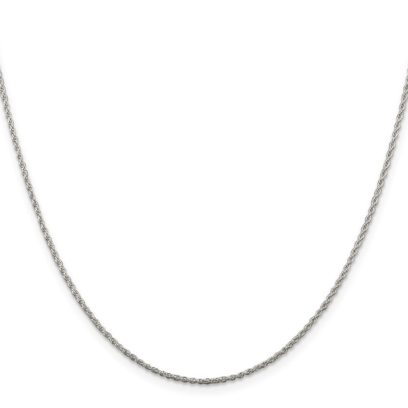 20 Inch Sterling Silver Rhodium-Plated 1.3mm Loose Rope Chain Necklace