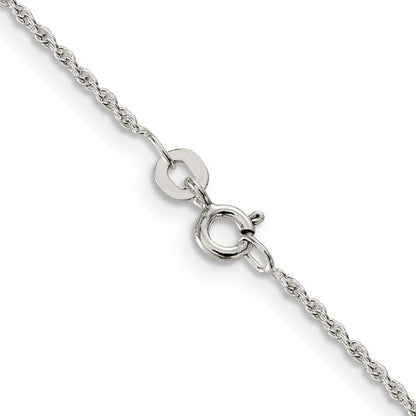 14 Inch Sterling Silver Rhodium-Plated 1.3mm Loose Rope Chain