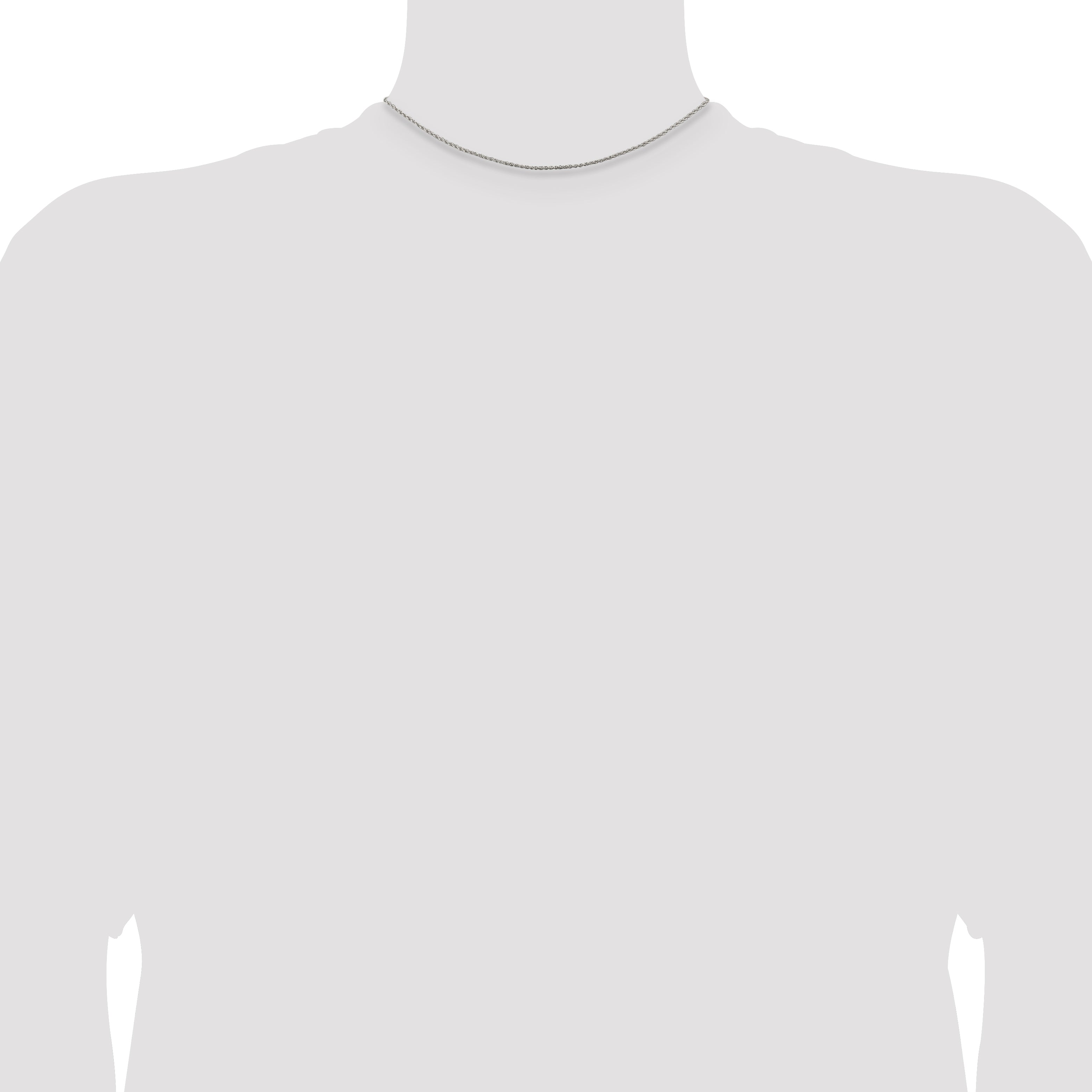 14 Inch Sterling Silver Rhodium-Plated 1.3mm Loose Rope Chain
