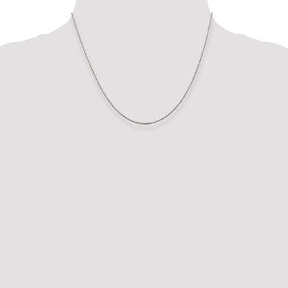 18 Inch Sterling Silver Rhodium-Plated 1.3mm Loose Rope Chain Necklace