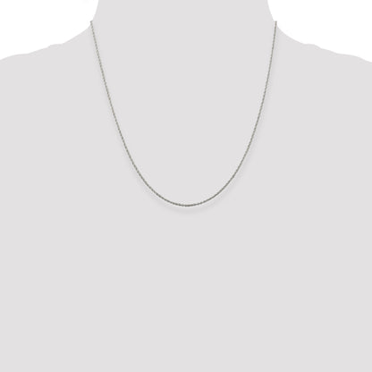 20 Inch Sterling Silver Rhodium-Plated 1.3mm Loose Rope Chain Necklace