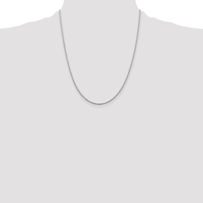 22 Inch Sterling Silver Rhodium-Plated 1.3mm Loose Rope Chain Necklace