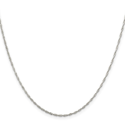 18 Inch Sterling Silver 1.4mm Singapore Chain Necklace